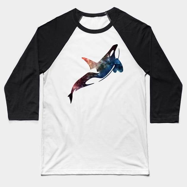 Galaxy Orca Baseball T-Shirt by kecy128